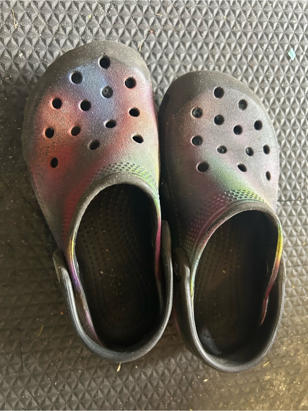 CROCS Kids Black Clog with Rainbow Spray